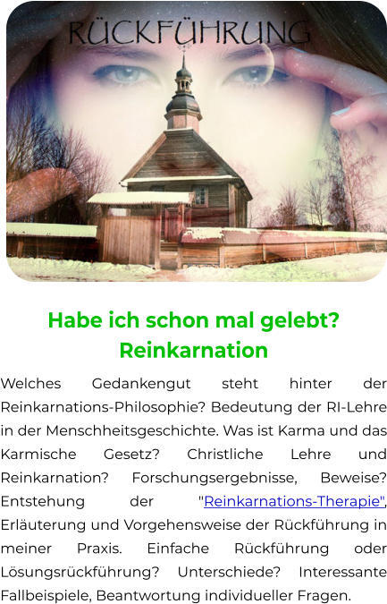 Vortrag Rückführung und Reinkarnation